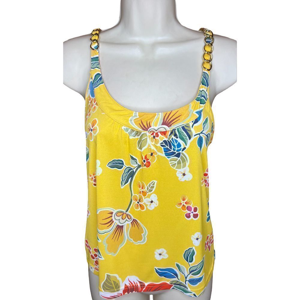 Dolce & Gabbana Vintage Yellow Camisole Tank With Chain Straps Size 38